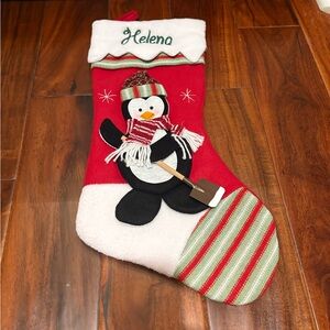 Personal Creations Winter Wonderland Christmas Stocking, Penguin, “Helena”, New